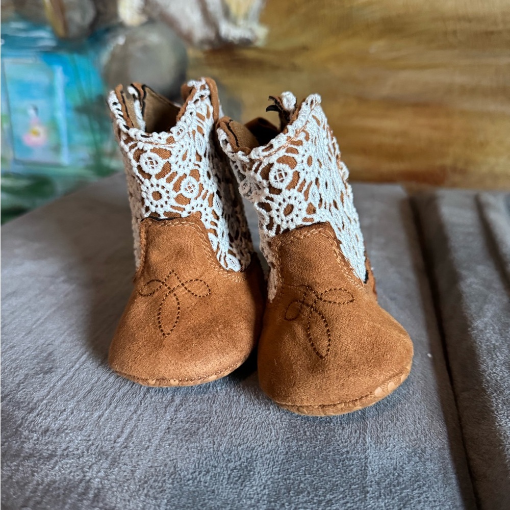 Brown Lace Kids Boots